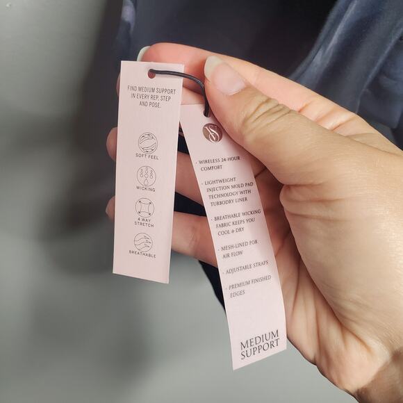 NWT Victoria's Secret Sport XXL Black Blue Abstract Marble Print Sports Bra - Picture 3 of 16